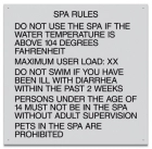 Texas Spa Rules Pool Sign