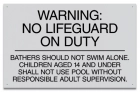 Utah No Lifeguard Pool Sign