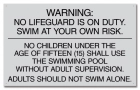 Washington DC No Lifeguard Pool Rules Sign