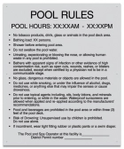 Washington DC Pool Rules with Hours Sign