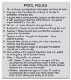 Washington Pool Rules Sign