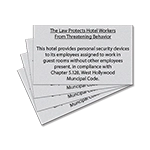 West Hollywood CA Housekeeper Protection Notice - Acrylic - 4 Pk