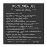 Pool Area Use Sign