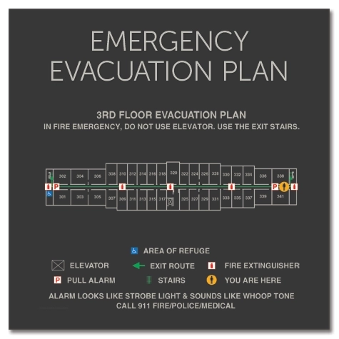 Standard Entrance Evacuation Plans - CA Compliant