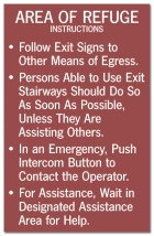Area of Refuge Instructions Sign