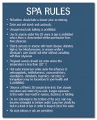 Delaware Spa Rules Warning Sign