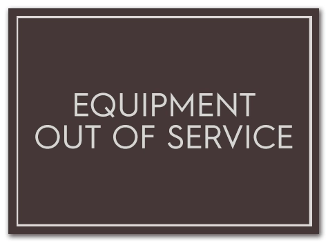 "Equipment Out Of Service" Sign - B - 10 Pack