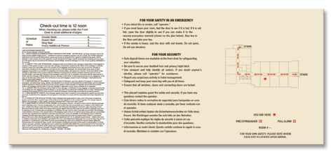 Evacuation Plan w/State Laws and Check Out Time - Lexan