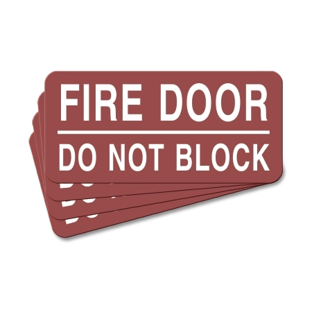 Fire Door - Do Not Block Label - 4 Pack
