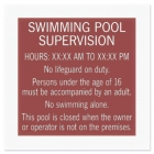 Front Desk Pool Supervision Sign - NJ Compliant