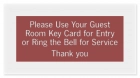 Guest Room Key Card Sign