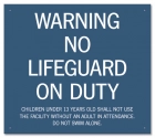 Idaho No Lifeguard Warning Sign