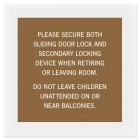 Locked Sliding Door & Balcony Sign