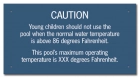 Michigan Pool Temperature Caution Sign