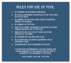 Mobile County, Alabama Pool Rules Sign