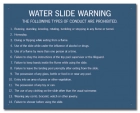 Nevada Water Slide Rules Sign