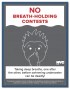 New York City No Breath-Holding Contests Sign