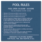 New York City Pool Rules Sign