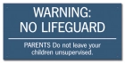 Oregon No Wading Pool Lifeguard Sign