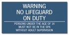 Texas No Lifeguard on Duty Pool Sign