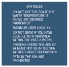 Texas Spa Rules Pool Sign