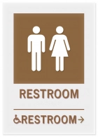 Unisex Restoom Directional Sign w/Male, Female & ISA Symbols