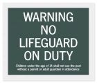 Warning No Lifeguard on Duty - California Code