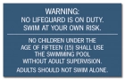 Washington DC No Lifeguard Pool Rules Sign