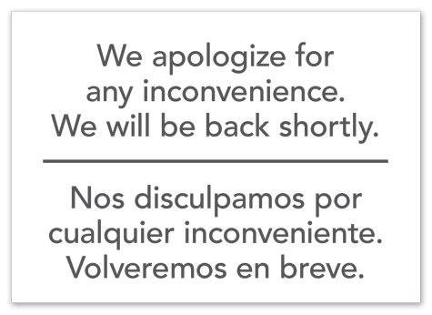 Be Back Shortly Easel