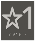 Elevator Door Jamb Sign w/Star