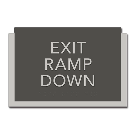 Exit Ramp Down Egress Sign - CA Compliant