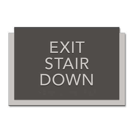 Exit Stair Down Egress Sign - CA Compliant