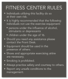 Fitness Center Rules Sign
