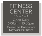 Fitness Center Sign w/Hours