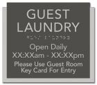 Guest Laundry Sign w/Hours