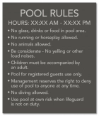 Pool Rules Sign