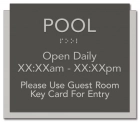 Pool Sign w/Hours