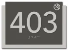 Room Number Sign w/No Smoking Symbol - Exterior