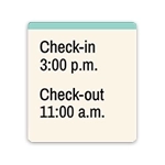 Check In/Check Out Sign w/Times