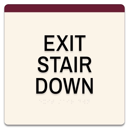 "Exit Stair Down" Egress Sign - CA Compliant