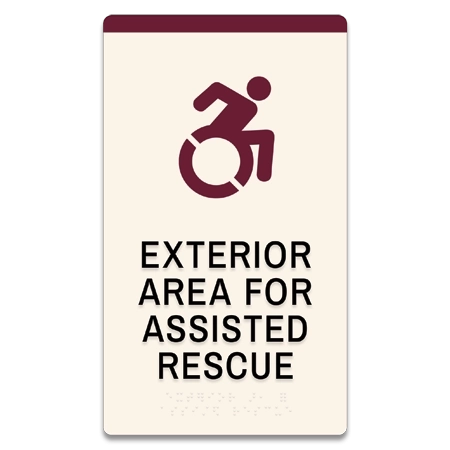 Exterior Area for Assisted Rescue Sign w/Dynamic ISA Symbol