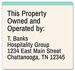 Front Desk Owner Operator Plaque Sign