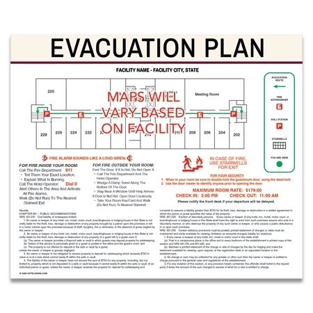 In-Room Evacuation Plan (w/State Laws)