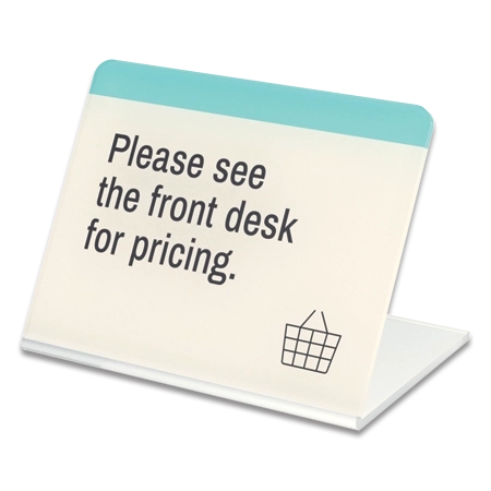"Please See The Front Desk For Pricing" Easel