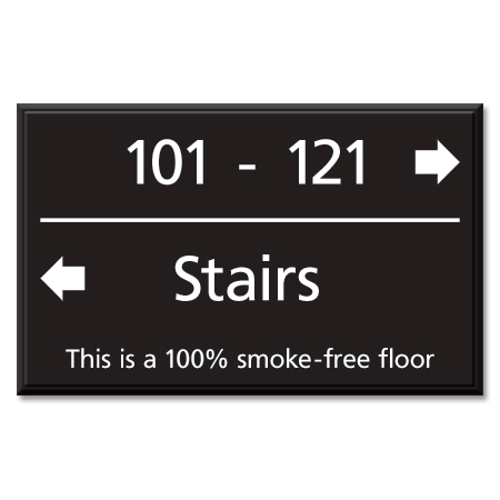 2-Line Directional Sign - Smoke-Free Floor