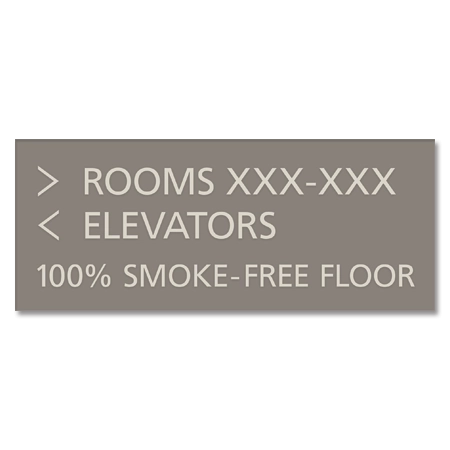 2-Line Directional Sign:100% Smoke-Free Floor