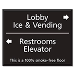 4-Line Directional Sign - Smoke-Free Floor
