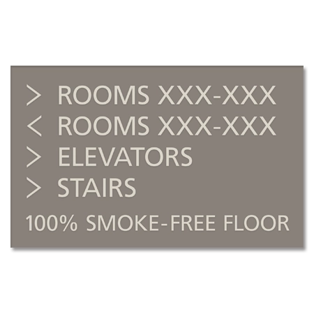 4-Line Directional Sign:100% Smoke-Free Floor