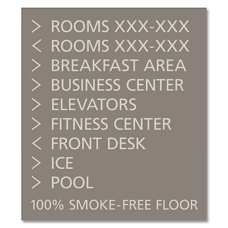 9-Line Directional Sign:100% Smoke-Free Floor