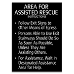 Area of Assisted Rescue Instructions Sign